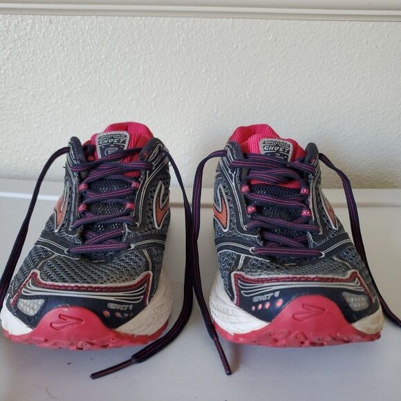 Brooks Womens Ghost 6 DNA Gray/Pink Athletic Active Running Sneakers Size 7 - Picture 2 of 15